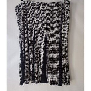 Roz Ali  Womens  Midi Skirt Geometric Pattern Flowy Office Career Size 3X